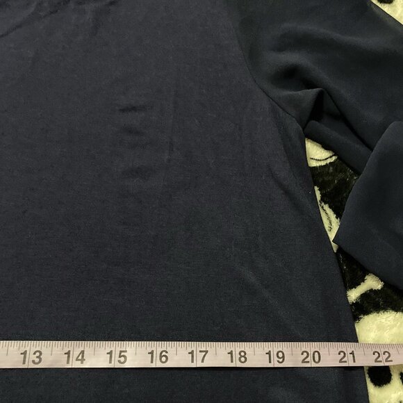 REITMANS NWT Navy blue scoop neck top with sheer sleeves ~ XL 1X XXL 2X shirt - Picture 9 of 16